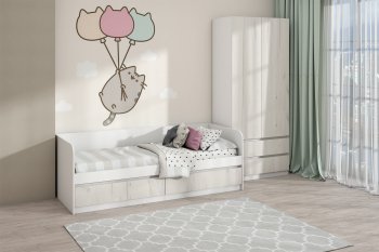 Кровать Соната 900 белый/крафт белый (Зарон) в Реж - rezh.mebel-e96.ru