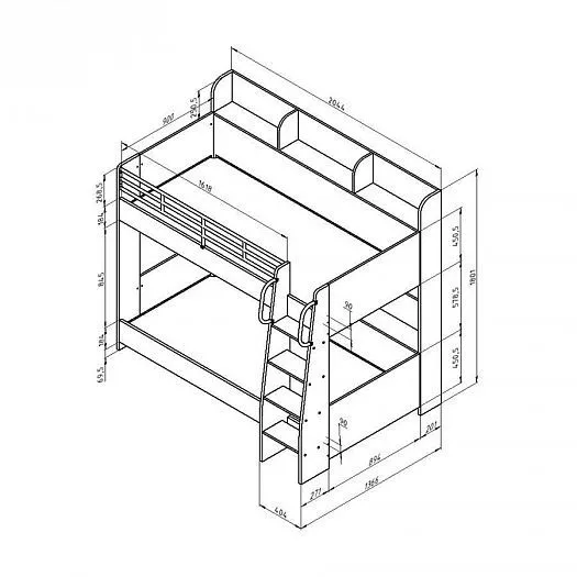 Двухъярусная кровать Соня-5 левая (ФМ) в Реж - rezh.mebel-e96.ru