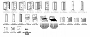 Спальный гарнитур ЛУНА (модульный)  Бодега белая в Реж - rezh.mebel-e96.ru