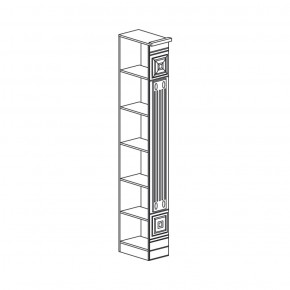 Стеллаж торцевой Лючия 190 дуб оксфорд серый (Яна) в Реж - rezh.mebel-e96.ru