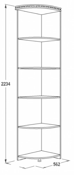 Стеллаж угловой Ольга-13 (562*562) в Реж - rezh.mebel-e96.ru