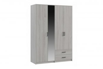 Шкаф 1500 мм  4-х ств. с зеркалом 2 ящ. SVETLANA LOFT, сосна белая (Генезис) в Реж - rezh.mebel-e96.ru