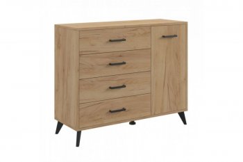 Комод-Тумба (1дв,4ящ) SVETLANA LOFT, дуб золотой (Генезис) в Реж - rezh.mebel-e96.ru