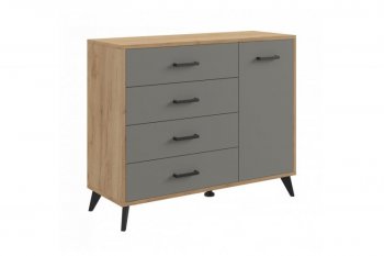 Комод-Тумба (1дв,4ящ) SVETLANA LOFT, дуб золотой/серый (Генезис) в Реж - rezh.mebel-e96.ru