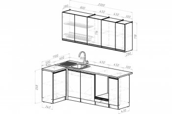 Кухонный гарнитур Сюита прайм 400 1100х2000 мм (Герда) в Реж - rezh.mebel-e96.ru