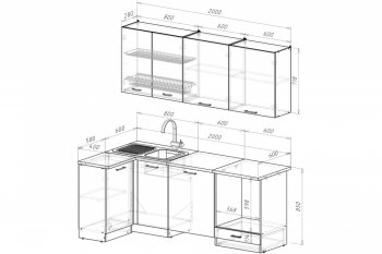 Кухонный гарнитур Терция прайм 1100х2000 мм (Герда) в Реж - rezh.mebel-e96.ru