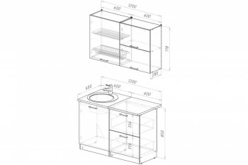 Кухонный гарнитур Терция лайт 1200 мм (Герда) в Реж - rezh.mebel-e96.ru
