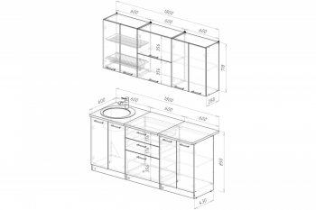 Кухонный гарнитур Терция макси 2 1800 мм (Герда) в Реж - rezh.mebel-e96.ru