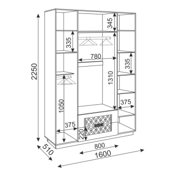 Шкаф распашной Тиффани М28 1600 мм (Риннер) в Реж - rezh.mebel-e96.ru