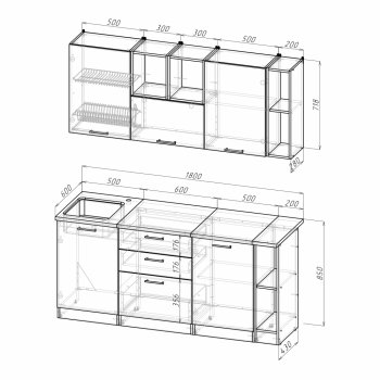 Кухонный гарнитур Томилла макси 4 1800 мм (Герда) в Реж - rezh.mebel-e96.ru