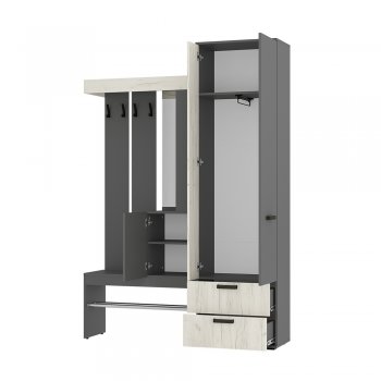 Прихожая Трамп графит/крафт белый (БТС) в Реж - rezh.mebel-e96.ru