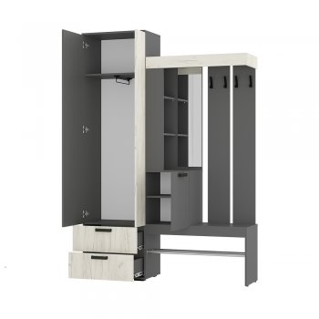 Прихожая Трамп графит/крафт белый (БТС) в Реж - rezh.mebel-e96.ru