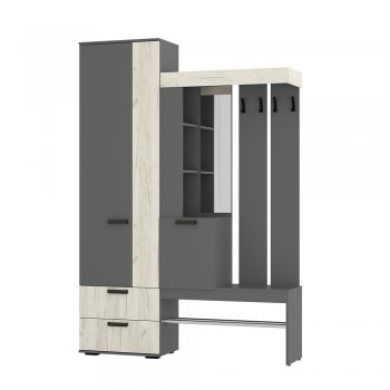 Прихожая Трамп графит/крафт белый (БТС) в Реж - rezh.mebel-e96.ru