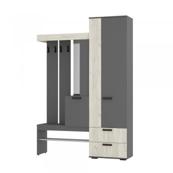 Прихожая Трамп графит/крафт белый (БТС) в Реж - rezh.mebel-e96.ru