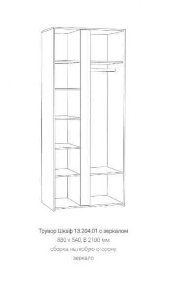 Шкаф Трувор 13.204.01 с зеркалом в Реж - rezh.mebel-e96.ru