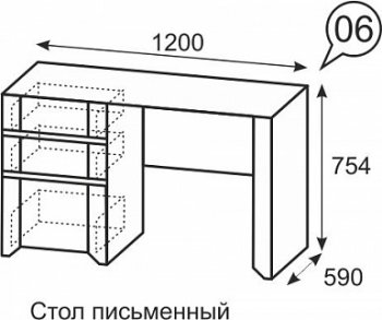 Стол письменный №6 Твист (ИжМ) в Реж - rezh.mebel-e96.ru