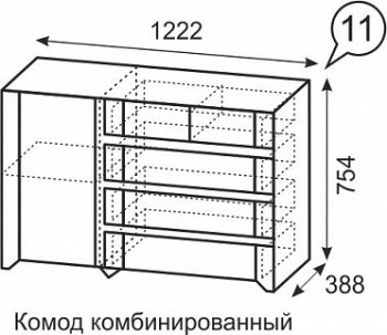 Комод комбинированный №11 Твист (ИжМ) в Реж - rezh.mebel-e96.ru