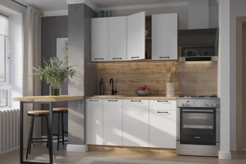 КУхонный гарнитур Валерия 1400 мм вотан/белый (Сурская) в Реж - rezh.mebel-e96.ru