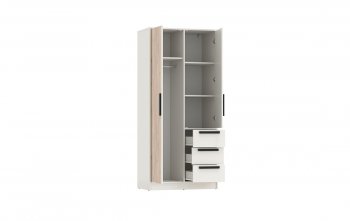 Шкаф 850 мм 83.09 Вегас (2-х дв.) с зеркалом белый (Олмеко) в Реж - rezh.mebel-e96.ru