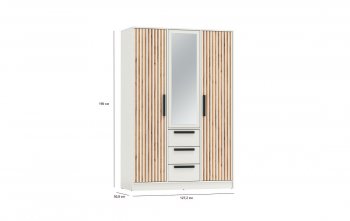 Шкаф 1300 мм 83.08 Вегас (3-х дв.) белый (Олмеко) в Реж - rezh.mebel-e96.ru