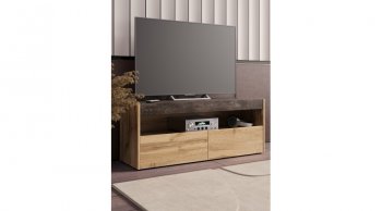 ТВ тумба Вегас Дуб Вотан/Ателье темн. (Лин) в Реж - rezh.mebel-e96.ru