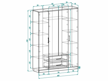 Шкаф 1600 мм Венеция-1 сек.26 (Росток) в Реж - rezh.mebel-e96.ru