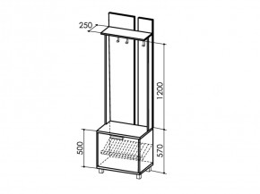 Вешалка 600 West Модуль 1 (Риннер) в Реж - rezh.mebel-e96.ru