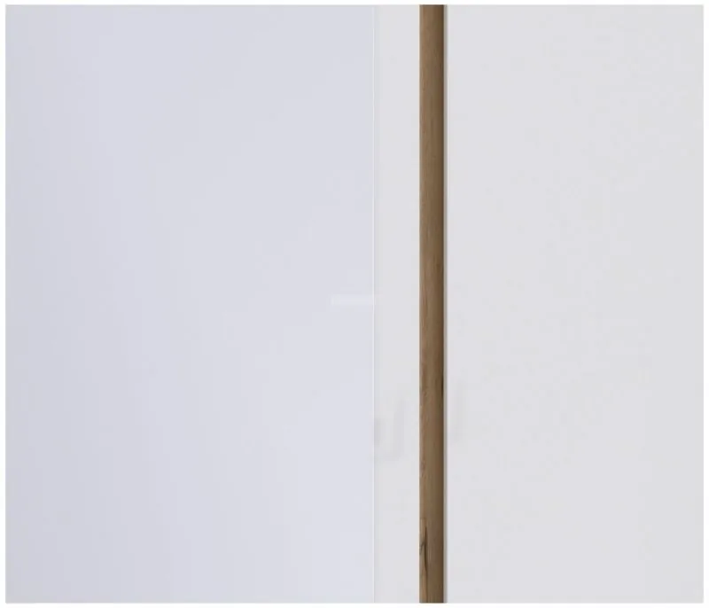 Шкаф 1550 мм 3-х дверный с зеркалом Веста СБ-2258 (Дуб Бунратти/Белый глянец) (СП) в Реж - rezh.mebel-e96.ru