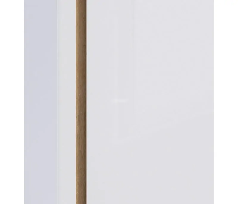 Шкаф 800 мм 2х дверный с зеркалом Веста СБ-2259 (Дуб Бунратти/Белый глянец) (СП) в Реж - rezh.mebel-e96.ru