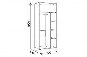 Шкаф 800 мм Виллитус М1 (Комфорт) в Реж - rezh.mebel-e96.ru