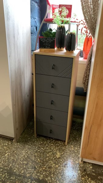 Комод (5 ящиков) Байкал Графит/Дуб золотой (СВ) в Реж - rezh.mebel-e96.ru