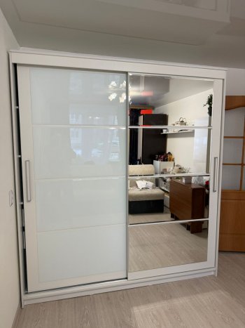 Шкаф-купе Крафт-6 белый ясень 2000 мм (БТС) в Реж - rezh.mebel-e96.ru