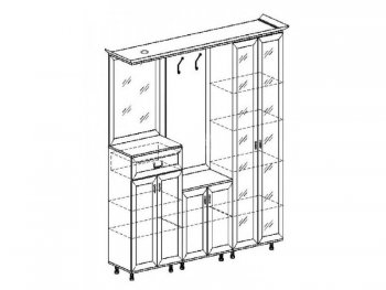 Прихожая Янна ЯН-28 правая (с карнизом) (Раус) в Реж - rezh.mebel-e96.ru